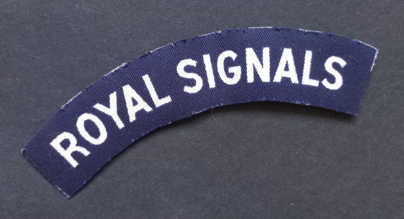 A attractive - albeit regrettably single - Royal Signals printed shoulder title