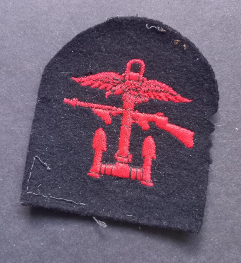 A perfect - left facing - single embroided Combined Operation formation badge