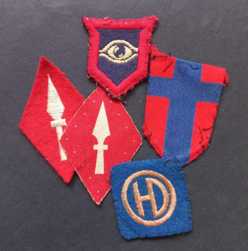 A nice little (collectors i.e dealers lot) set of five printed and embroided British shoulder badges