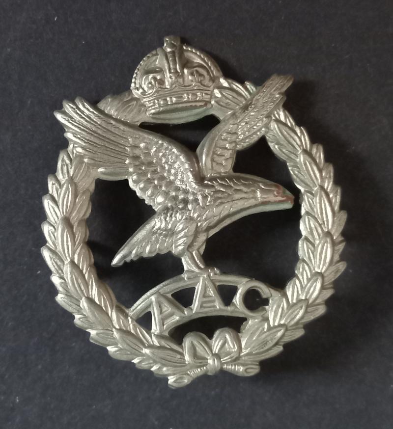 A superb - highly detailed - white metal Army Air Corps cap badge