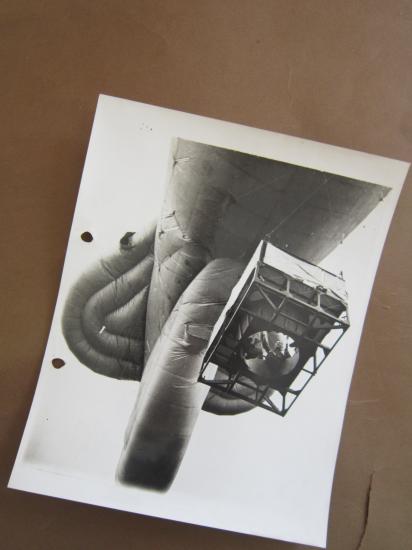 A unusual original British 'press-release' photograph depicting early British parachute troops in training