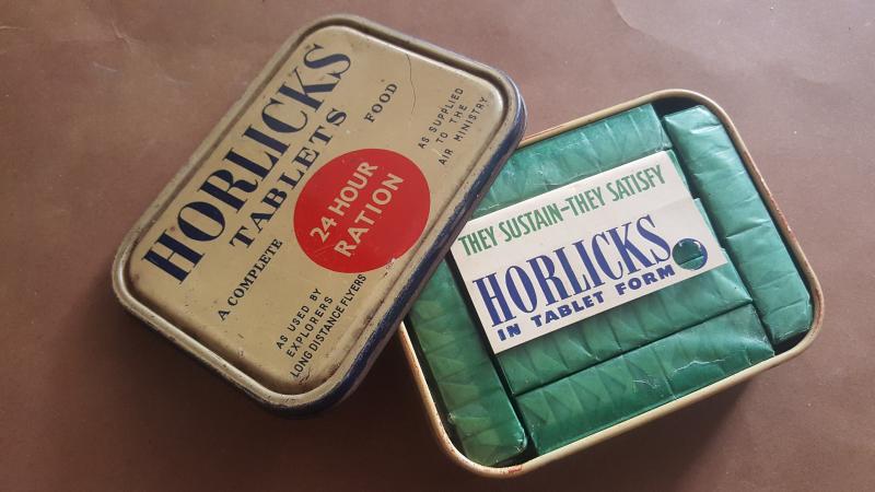 A nice and orginal FULL tin of Horlicks ration tablets