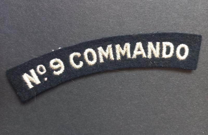 A superb - albeit regrettably single - typical British made Number 9 Commando shoulder title