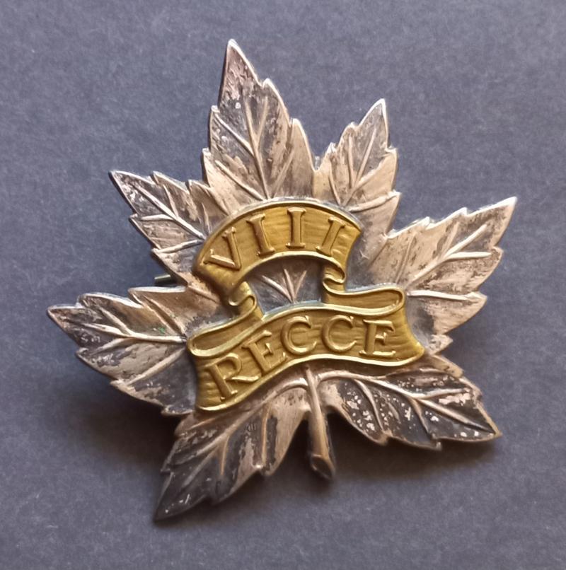 A superb and difficult to find Canadian VIII Reconnaissance Regiment cap badge