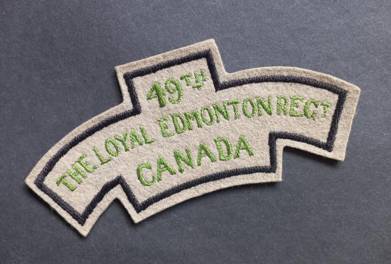 A attractive (typical British made) 49th The Loyal Edmonton Regiment shoulder title