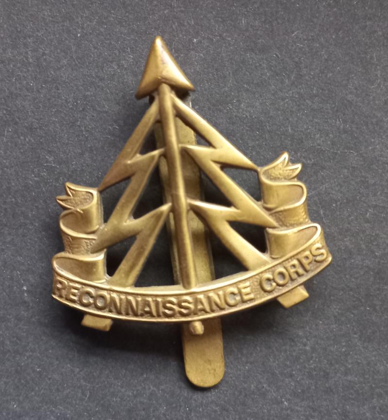 A nice all brass - standard issued all ranks - Reconnassiance Corps cap badge