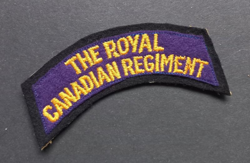 A superb (typical British made) The Royal Canadian Regiment embroided shoulder title