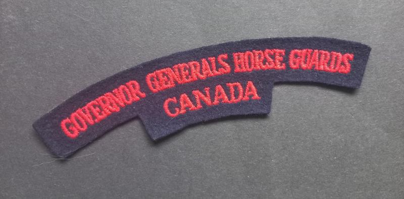 A perfect British made Governor Generals Horse Guards Canada shoulder title