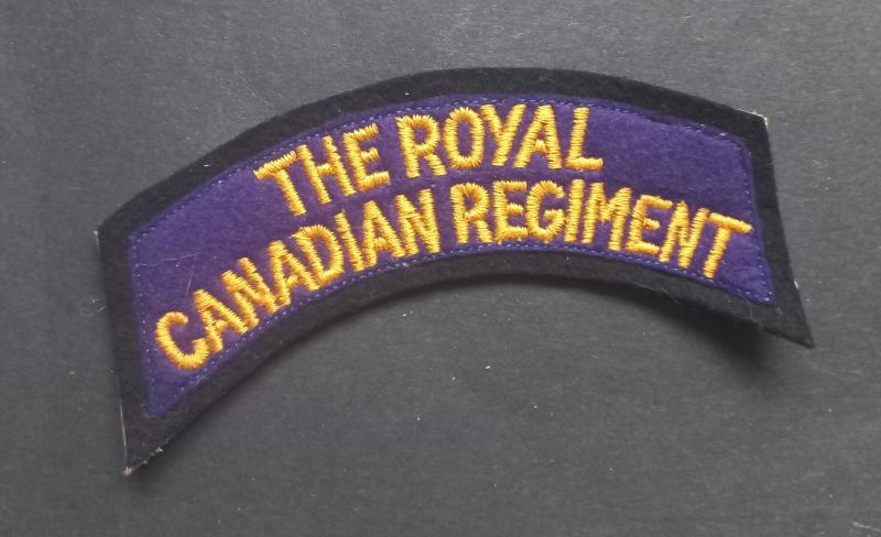 A superb (typical British made) The Royal Canadian Regiment embroided shoulder title