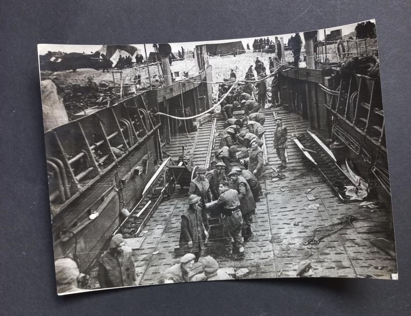 A superb official 'Press Release' photograph showing British Troops during the invasion of Walcheren Island