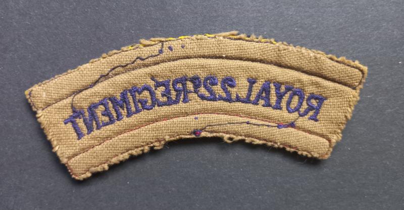 A attractive British made Canadian Royal 22e Regiment embroided shoulder title