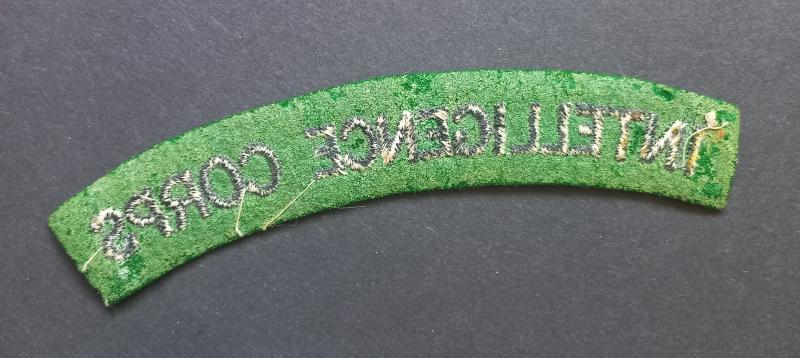 A attractive - albeit regrettably single - embroided Intelligence Corps shoulder title